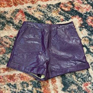 Purple Women’s Faux-Leather Shorts